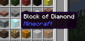 Ici le tooltip au survol du bloc de diamand